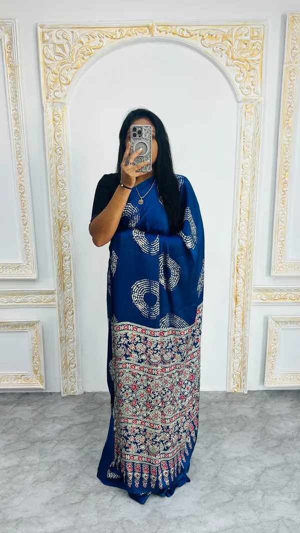 Elegant_Ajrakh_Modal_Silk_Saree_with_Statement_Circular_Prints_&_Rich_Border