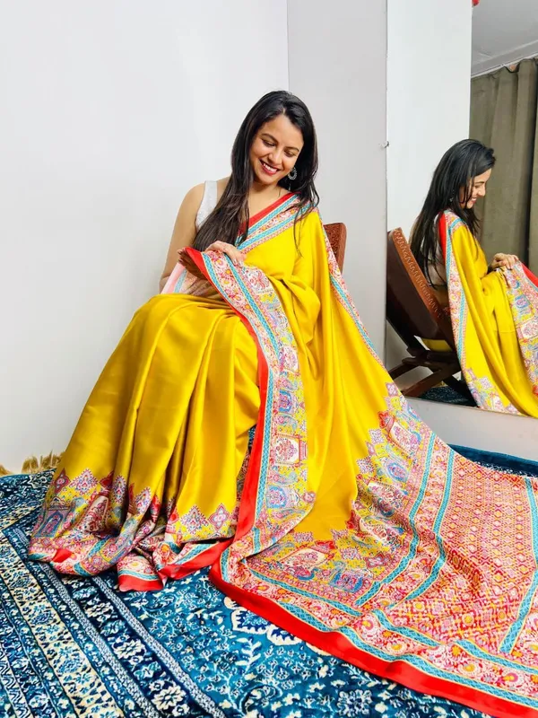 Mustard_Yellow_Digital_Print_Saree_with_Premium_Border_|_Elegant_Designer_Party_Wear_Saree