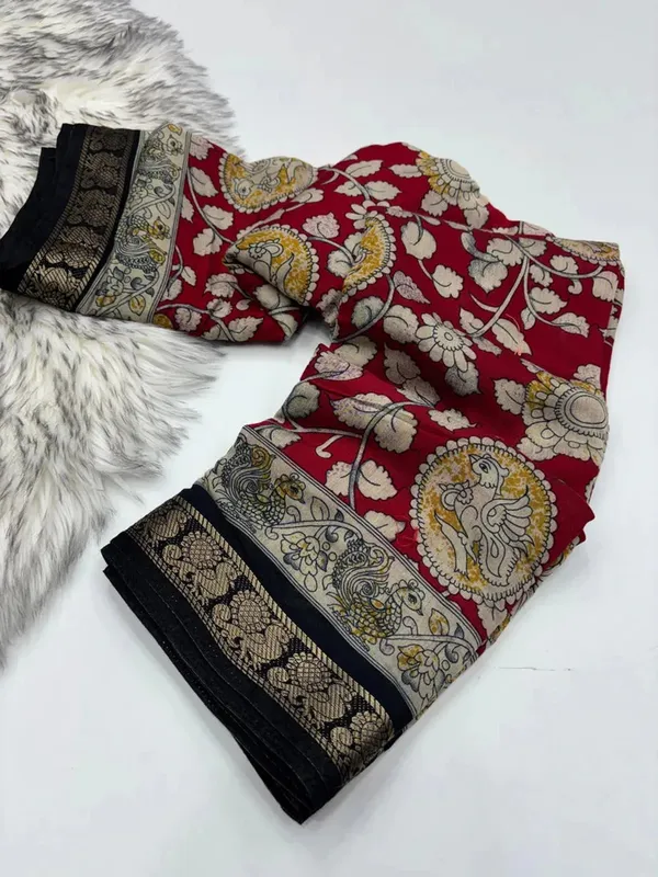 Kalamkari_Viscose_Silk_Saree_with_Rich_Weaving_Border_|_Traditional_Festive_&_Wedding_Wear_Saree