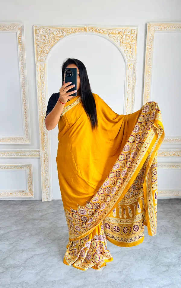 Premium_Ajrakh_Model_Silk_Saree