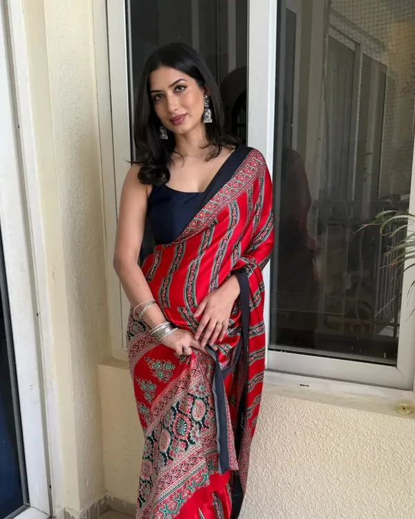 Red_Ajrakh_Printed_Soft_Modal_Silk_Natural_Print_Saree