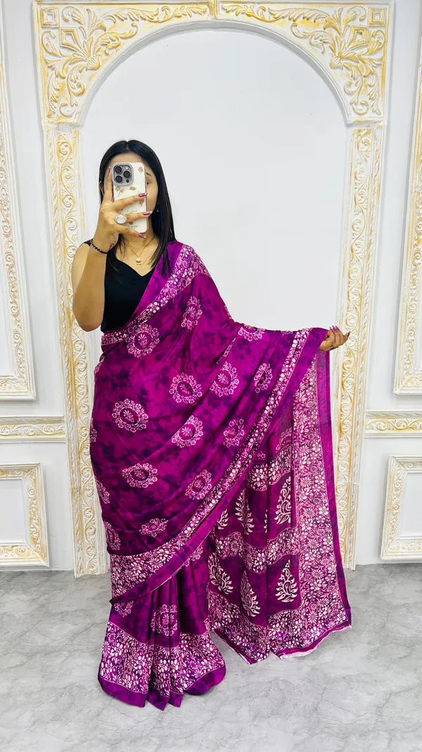 Ajrakh_Printed_Modal_Silk_Saree_With_Ajrakh_Blouse