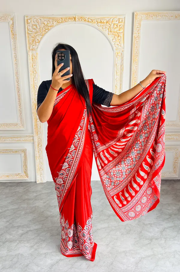 Premium_Ajrakh_Model_Silk_Saree