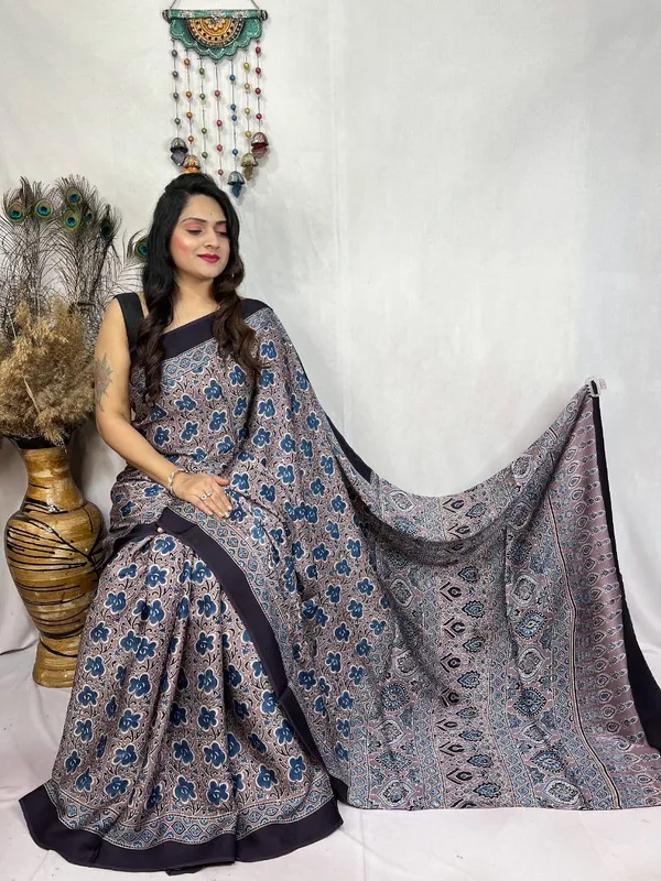 Indigo_Blue_Ajrakh_Modal_Silk_Saree_with_Classic_Ethnic_Motifs