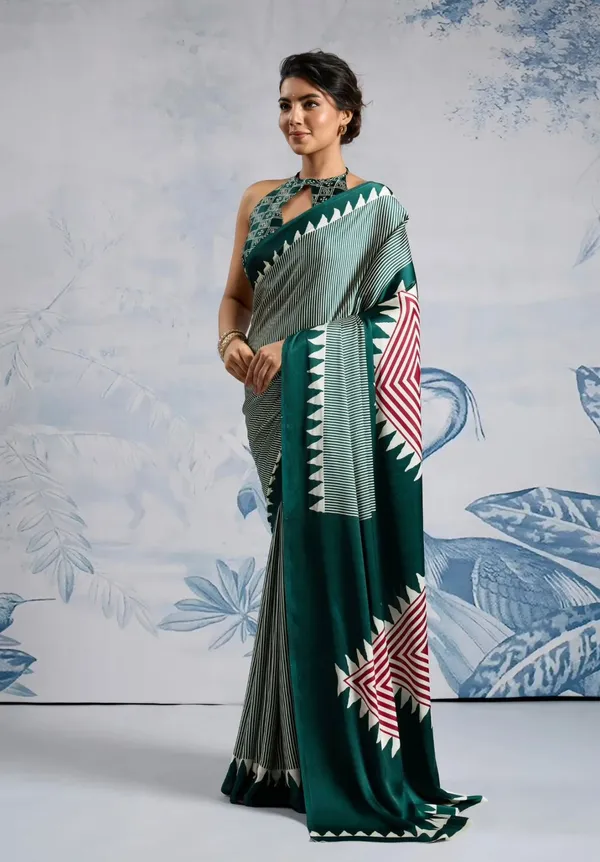 Luxury_Bottle_Green_Digital_Print_Saree_|_Premium_Designer_Saree_Collection