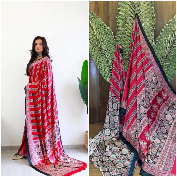 Premium_Ajrakh_Model_Silk_Saree