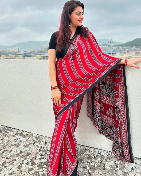 Premium_Ajrakh_Model_Silk_Saree