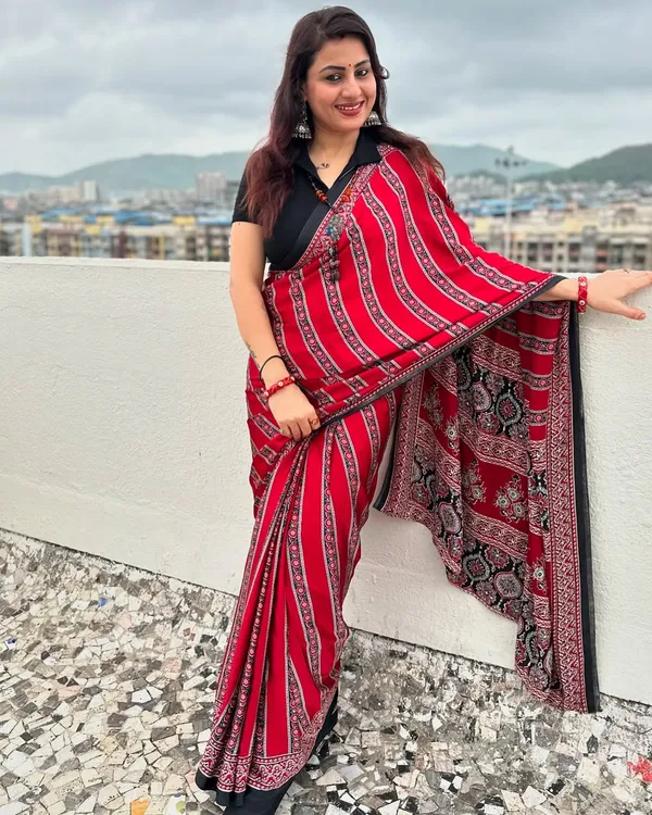 Premium_Ajrakh_Model_Silk_Saree