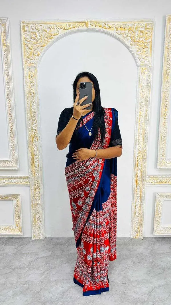 Ajrakh_Modal_Silk_Saree_Online_|_Traditional_Print_Saree_with_Rich_Borders