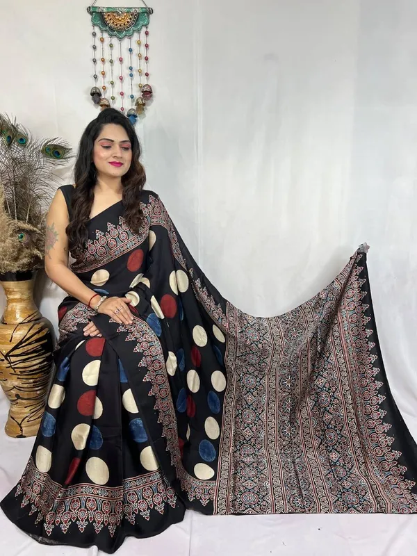 Handcrafted_Ajrakh_Modal_Silk_Saree_with_Designer_Border_&_Pallu