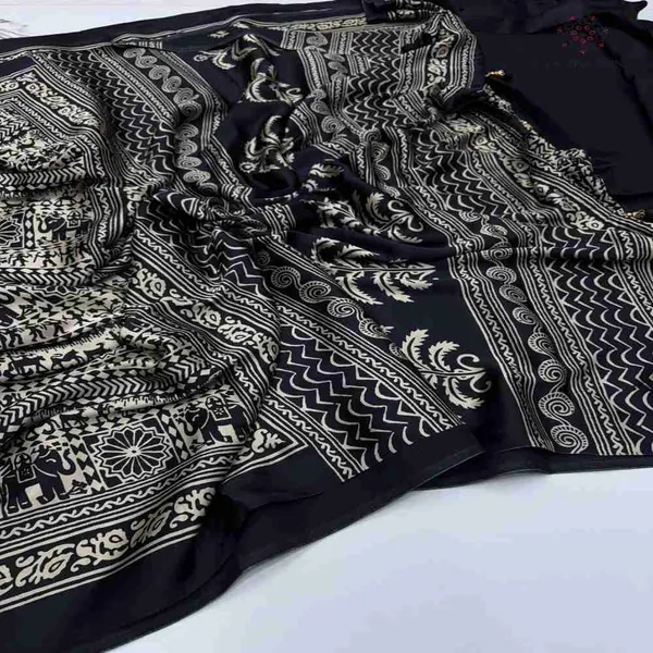 Black_&_Ivory_Ajrakh_Satin_Crepe_Saree_with_Tribal_Motifs_|_Premium_Soft_Satin_Crepe_Ethnic_Saree