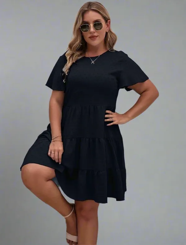 Black_Swiss_Dot_Ruffle_Hem_Dress