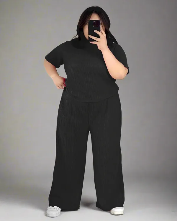 Black_Ribbed_Lycra_Premium_Ribbed_Tee_&_Pocket_Wide_Leg_Pants_Set