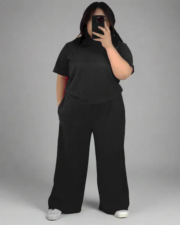 Black_Ribbed_Lycra_Premium_Ribbed_Tee_&_Pocket_Wide_Leg_Pants_Set