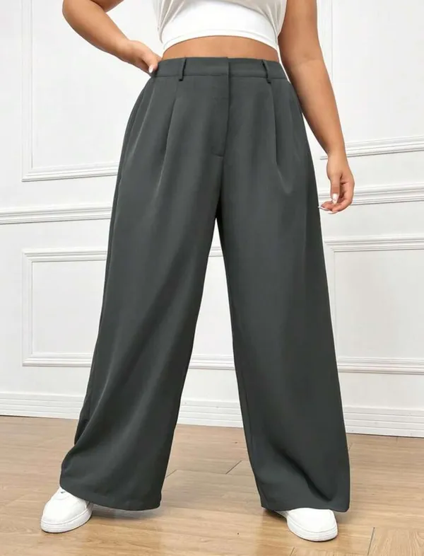 Grey_Twill_Lycra_Premium_Plicated_Hem_Wide_Leg_High_Waisted_Pants
