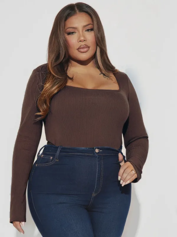Brown_Ribbed_Lycra_Premium_Ribbed_Square_Neck_Top