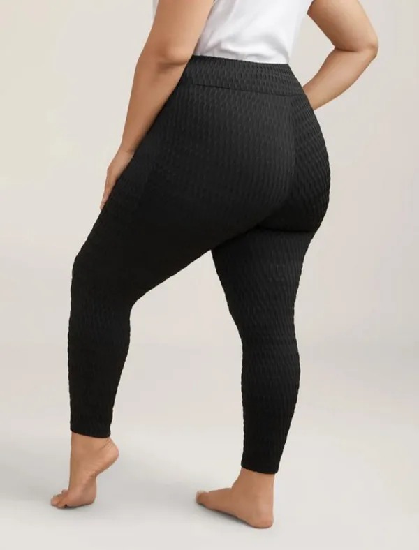 Black_Honeycomb_Lycra_Premium_Textured_Wide_Waistband_Pocket_Leggings
