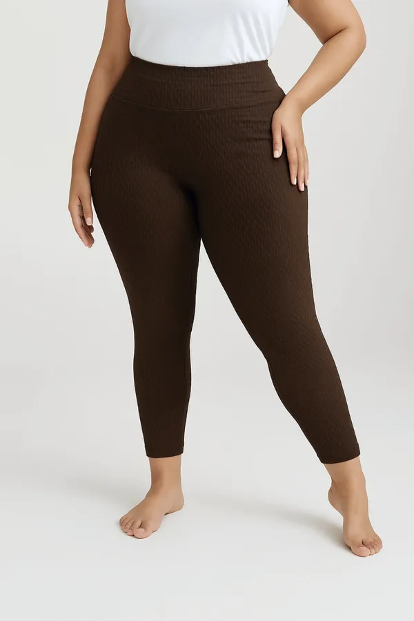 Brown_Honeycomb_Lycra_Premium_Textured_Wide_Waistband_Pocket_Leggings