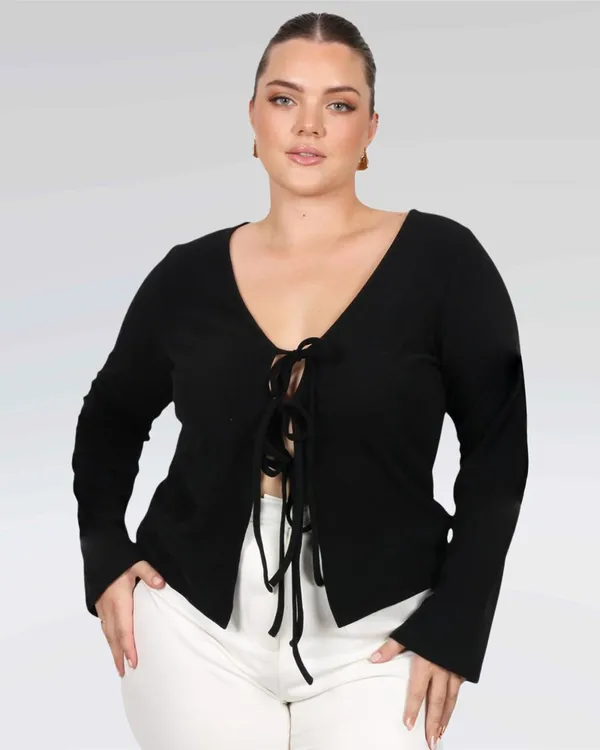 Black_Ribbed_Lycra_Premium_Tie_Front_Ribbed_Top