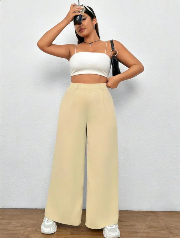 Cream_Twill_Lycra_Everyday_Slip_On_Pocket_Wide_Leg_High_Waisted_Pants