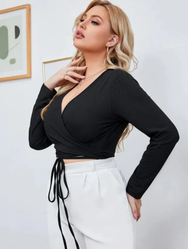 Black_Ribbed_Lycra_Premium_Wrap_Knot_Ribbed_Top