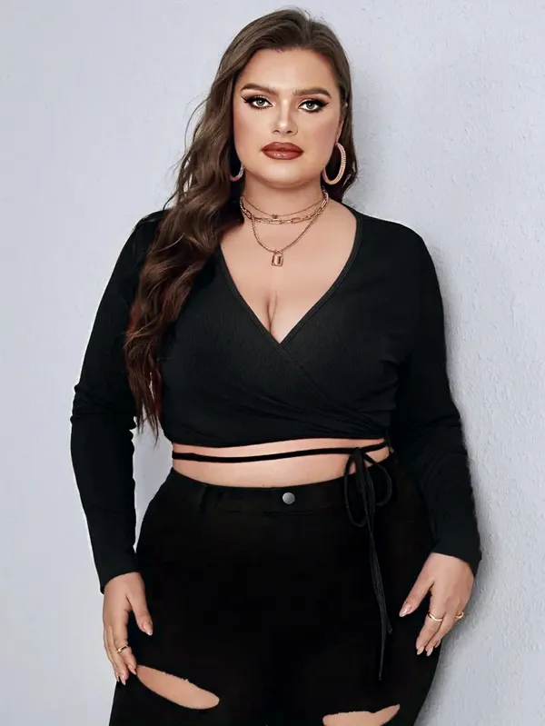Black_Ribbed_Lycra_Premium_Wrap_Knot_Ribbed_Top