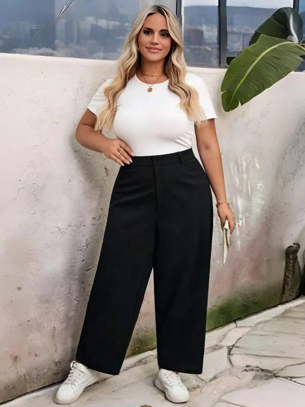 Black_Twill_Lycra_Premium_Straight_Leg_High_Waisted_Pants