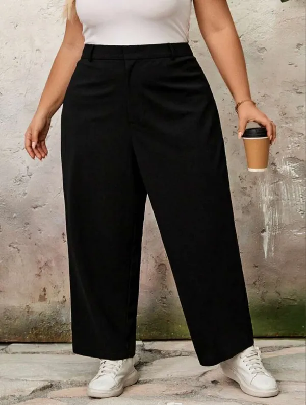 Black_Twill_Lycra_Premium_Straight_Leg_High_Waisted_Pants