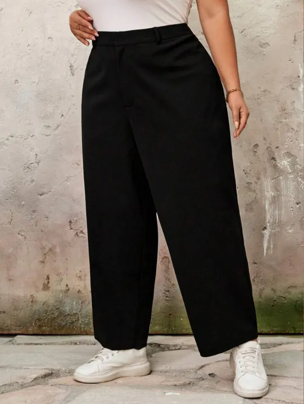 Black_Twill_Lycra_Premium_Straight_Leg_High_Waisted_Pants