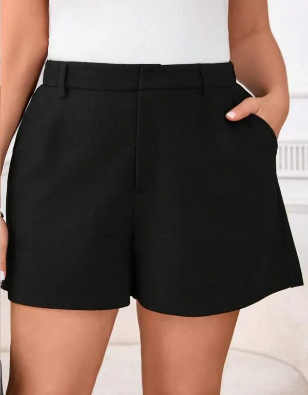 Black_Twill_Lycra_Premium_Formal_High_Waisted_Shorts