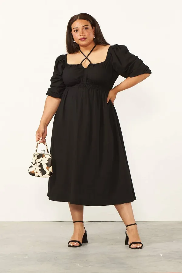 Black_Ns_Lycra_Clara_4_Way_Tie_Up_Neck_Pocket_Flare_Dress