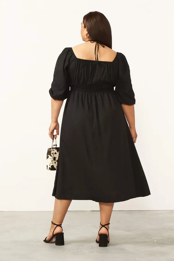 Black_Ns_Lycra_Clara_4_Way_Tie_Up_Neck_Pocket_Flare_Dress