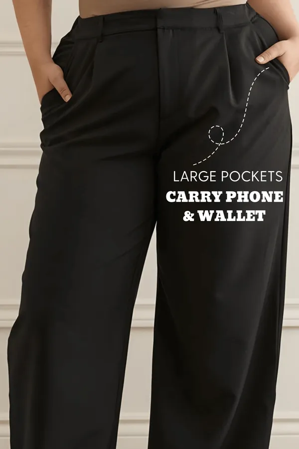 Black_Twill_Lycra_Premium_Plicated_Hem_Wide_Leg_High_Waisted_Pants