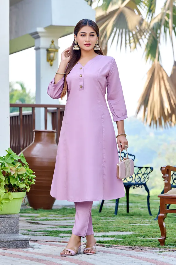 Lavender_Art_Silk_Plain_Co-Ord_Set_For_Women