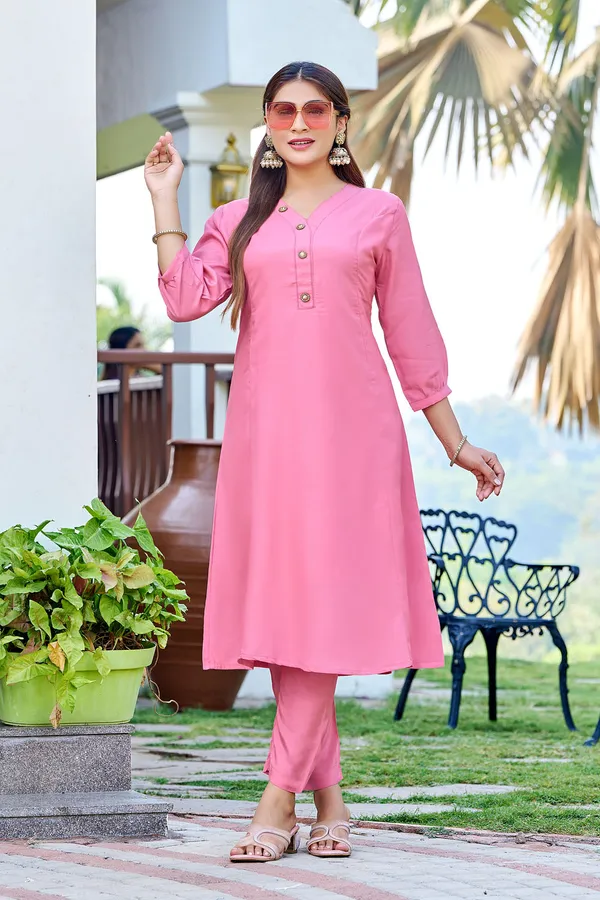 Dark_Pink_Art_Silk_Plain_Co-Ord_Set_For_Women