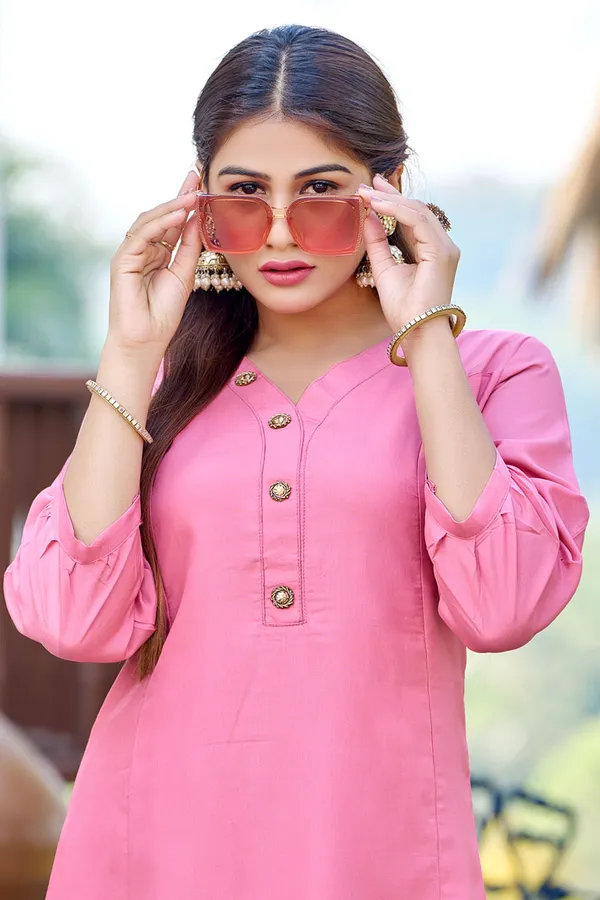 Dark_Pink_Art_Silk_Plain_Co-Ord_Set_For_Women
