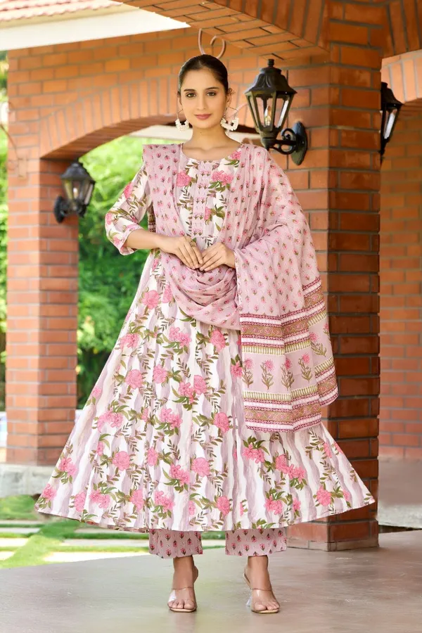 Pink_Flora_Trendy_Print_Kurta_Set_With_Dupatta_Anarkali_For_Women