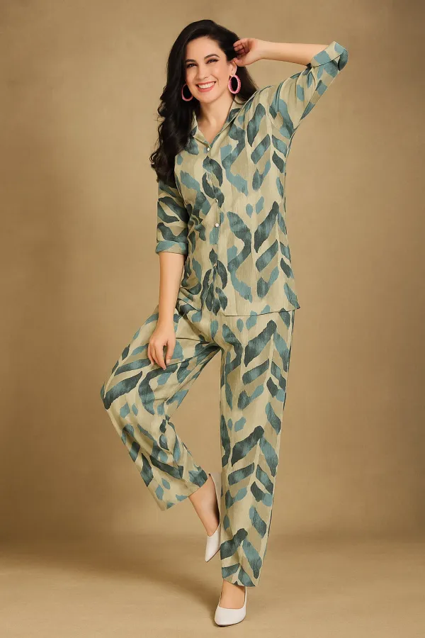 Beige_&_Blue_Print_Heavy_Reyon_Print_Co-Ord_Set_For_Women