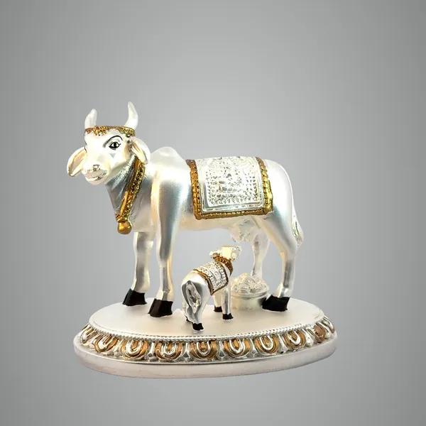 Silver_Plated_Kamdhenu_Cow_and_Calf_Statue_-_Vaastu_Positive_Energy_Items_for_Home_-_Offers_Wealth,_Prosperity,_Health,_Peace