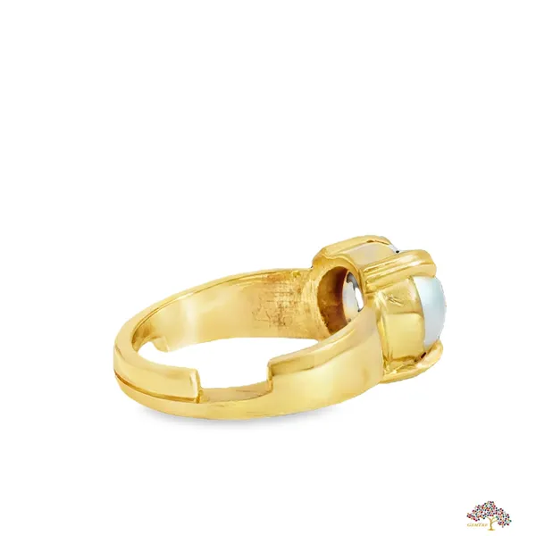 White_Pearl_Moti_Stone_Adjustable_Ring_|_Mental_Peace_Calm