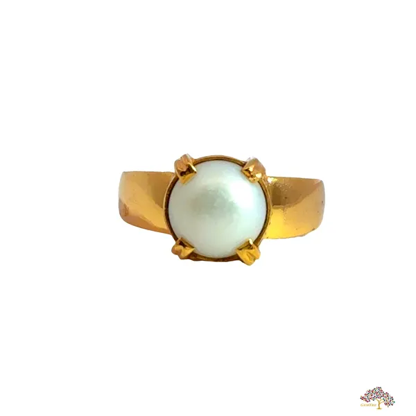 White_Pearl_Moti_Stone_Adjustable_Ring_|_Mental_Peace_Calm
