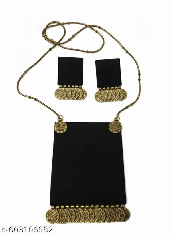 Black_Bohemian_Coin_Necklace_And_Earring_Set_For_Women