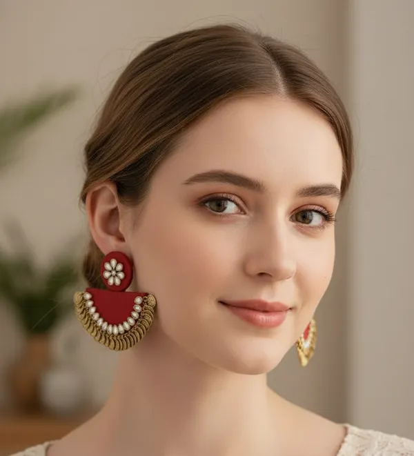 Red_Royal_Half-Moon_Statement_Earrings_For_Women