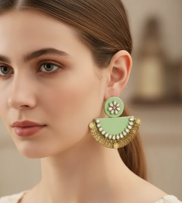 Royal_Mint_Green_Half-Moon_Statement_Earrings_For_Women