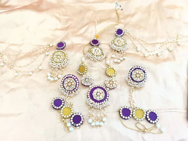 Blue_&_Yellow_Purple_Bridal_Ivory_Kundan_Jewellery_Set_For_Women
