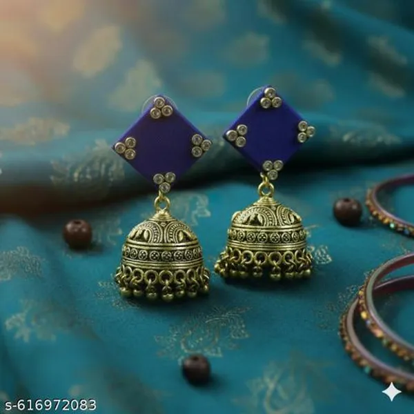 Blue_Gold-Toned_Virasat_Antique_Jhumka_Earrings_For_Women