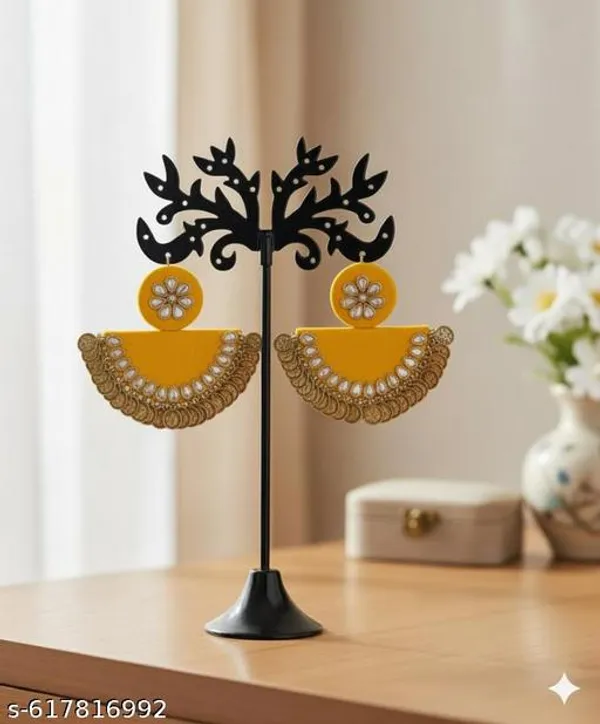 Royal_Yellow_Half-Moon_Statement_Earrings_For_Women