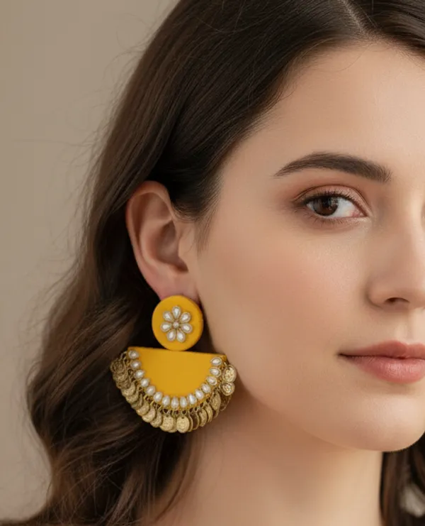 Royal_Yellow_Half-Moon_Statement_Earrings_For_Women
