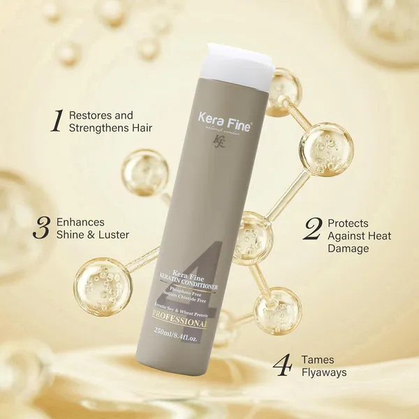 Kera_Fine_Keratin_Conditioner_|_250ml_|_Sulfate,_Paraben,_Phosphate_&_Sodium_Chloride_Free_|_Keratin_Soy_&_Wheat_Protein_|_Professional_Use