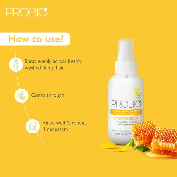 Godrej_Professional_Probio_Honey_Moisture_Spray_Conditioner_(100_Millilitre)_|_Helps_Condition_And_Moisturizes_Dry_&_Damaged_Hair_|_Composed_Of_Honey_&_Nourishing_Oils